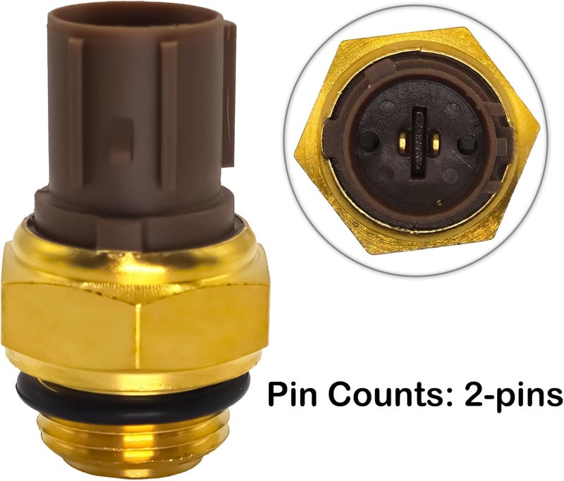 Formiden Radiator Coolant Fan Switch 37760-P00-003 201-1650 with Connector Pigtail Harness, Water Temperature Sensor Switch - Compatible with Honda Accord Civic CR-V Odyssey, Acura CL Integra RSX TL - Image 2
